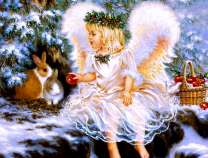 Рождественский ангел и кролики