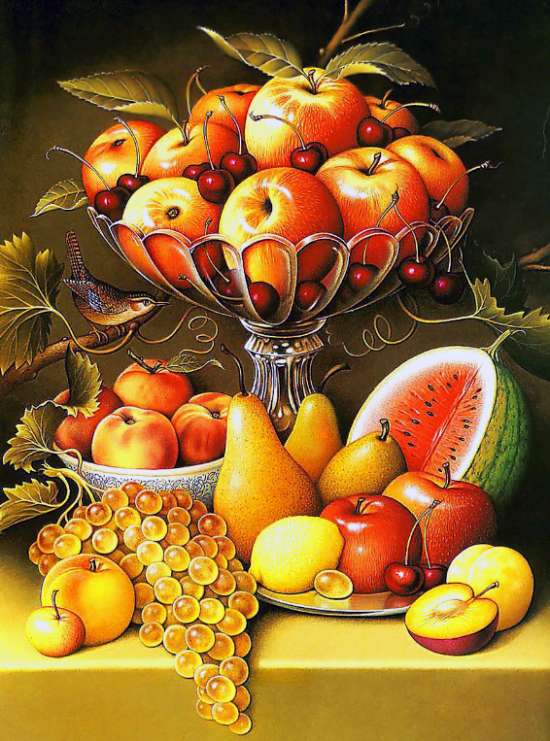 Картина по номерам 40x50 Летний урожай ягод и фруктов