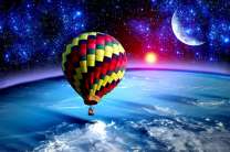 Воздушный шар над поверхностью Земли