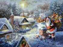 Санта Клаус несет подарки