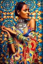 Девушка в ярком этническом наряде