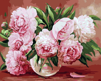 Свежий букет розовых пионов