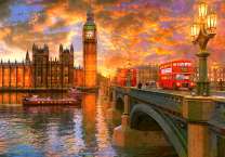 Заходящее над Лондоном солнце