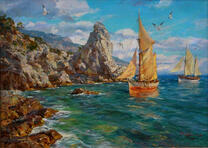 Скалистый берег у моря