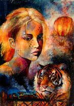 Девушка и тигрица