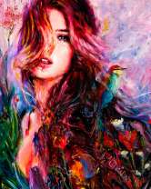 Милая девушка в цветочках