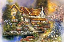 Загородный дом с цветущим садом