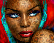 Красивая девушка с голубыми волосами