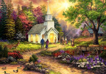 Дневная служба в лесной церквушке