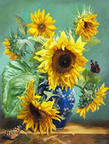 Букет из подсолнухов и бабочки