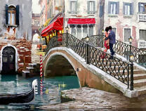 Парочка на мосту в Венеции