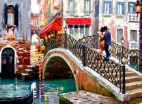 Пара на мостике в Венеции