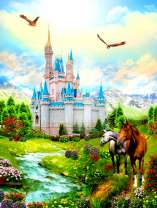 Лошади у сказочного замка