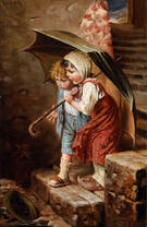 Дети под зонтом