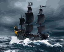 Пиратский корабль попал в шторм