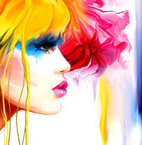 Девушка с необычным макияжем