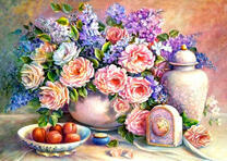 Розы, сирень и сливы