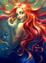 Русалка с рыжими волосами