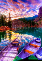 Лодки на горном озере