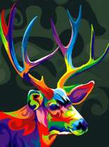 Красивый олень в стиле поп-арт