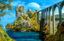 Арочный мост через пролив