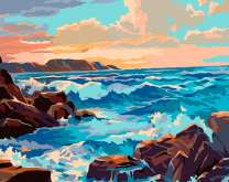 Синее море и скалы