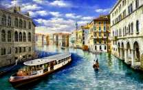 Прогулочный корабль на канале Венеции