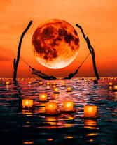 Луна и гамак над морем