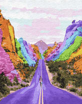 Дорога вдоль разноцветных гор