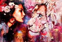 Девушка с розами и дух льва