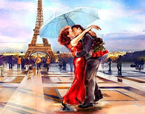 Свидание влюбленных у Эйфелевой башни