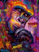 Задумчивая горилла. Поп-арт