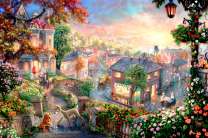 Сказочный городок в цветах