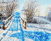 Зимняя дорога через мост