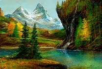 Река подмывает скалы