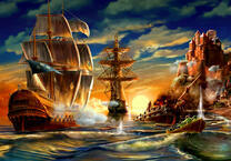 Бой кораблей под стенами крепости