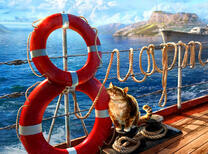 Кот на палубе корабля