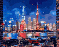 Ночные огни огромного мегаполиса