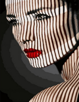 Портрет девушки с красной помадой