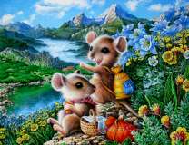 Два мышонка путешественника в горах