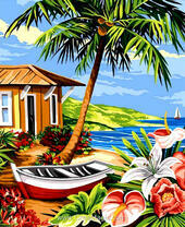 Лодка на берегу у моря