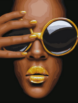 Портрет девушка и с желтыми губами