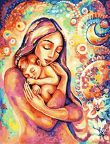 Нежные объятия мамы и младенца