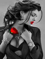 Сексуальная леди с розой