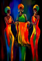 Африканские девушки у огня