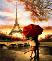 Поцелуй в осеннем париже