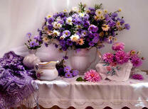 Огромный букет пушистых хризантем