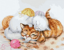 Котята отдыхают на пряже