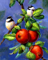 Картина по номерам Номерашка (Paintboy) «Две синички на яблоках» в интернет-магазине  в Москве Картина по номерам Номерашка (Paintboy) «Две синички на яблоках»