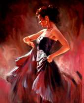 Девушка танцует в огне